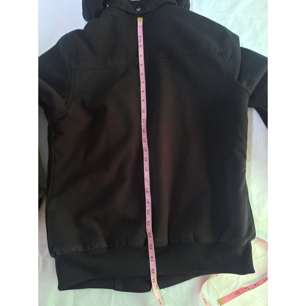 CARHARTT Black Weathered Wildwood Sherpa Lined Hooded Canvas Jacket M - Picture 9 of 12